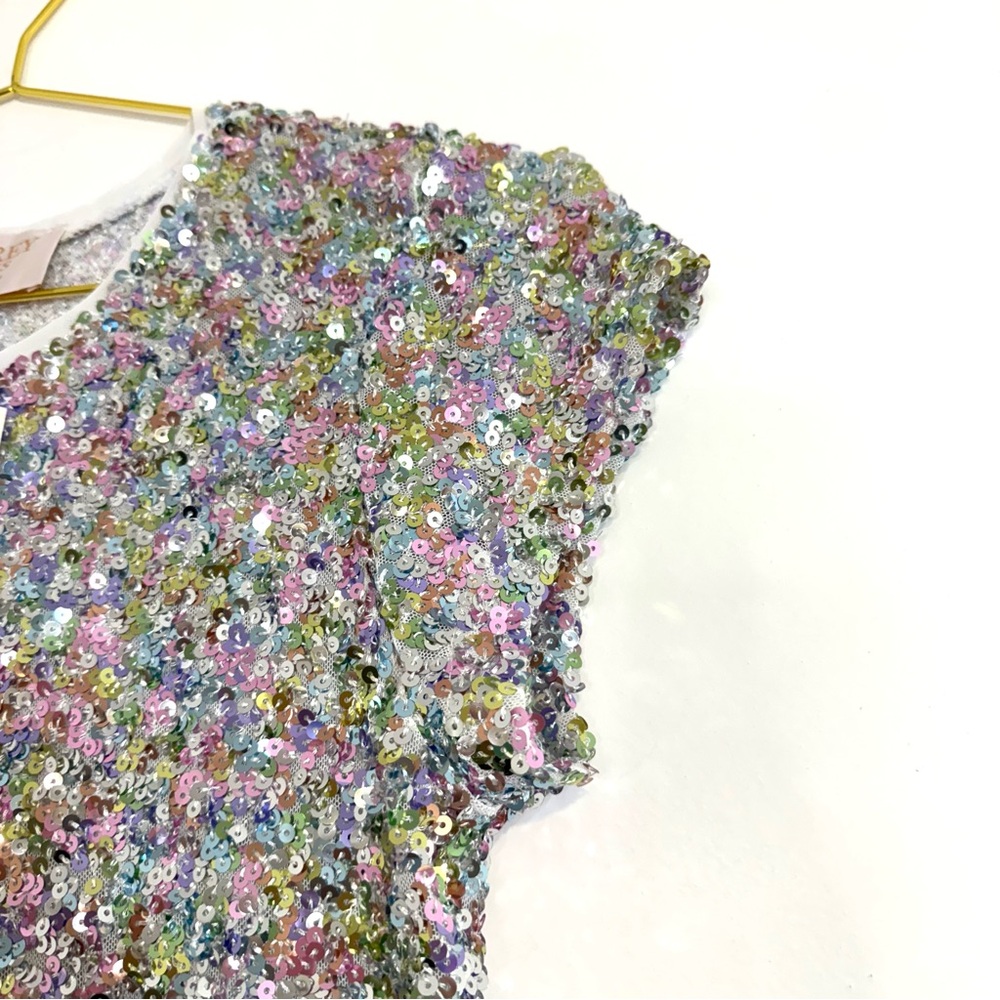 Francesxa's X Audrey Parks Rylee Short Sleeve Sequin Crop Top - Picture 8 of 10
